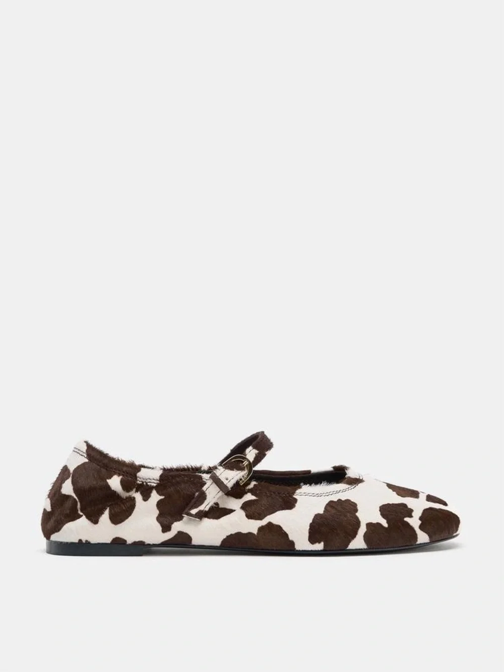 ZARA PRINTED LEATHER BALLET FLATS